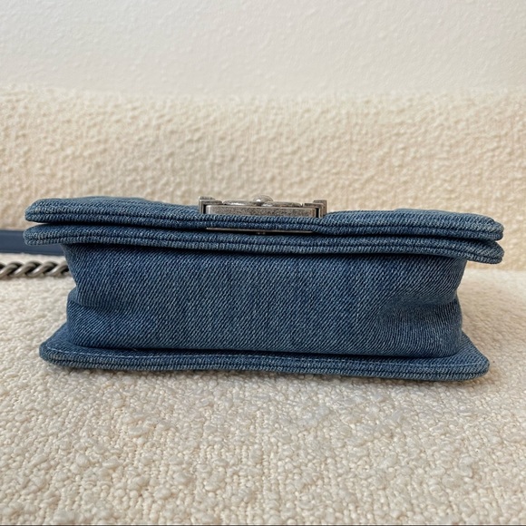 Chanel Denim Blue Quilted Small Boy Flap Purse Crossbody - Picture 8 of 16